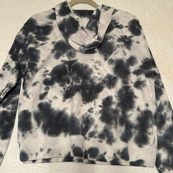 NWOT RARE Danskin Mottled Tie-Dye Hoodie in Black Salt Pattern Size M - Picture 10 of 10
